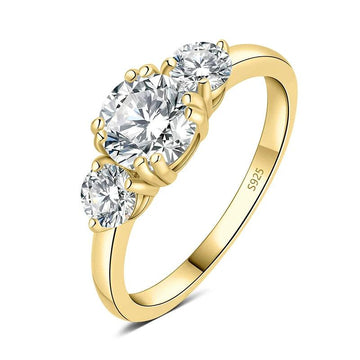3 Stone D Colour 1.4ct Moissanite Diamonds Sterling Silver Wedding Engagement Rings for Women 18KGP Fine Jewellery
